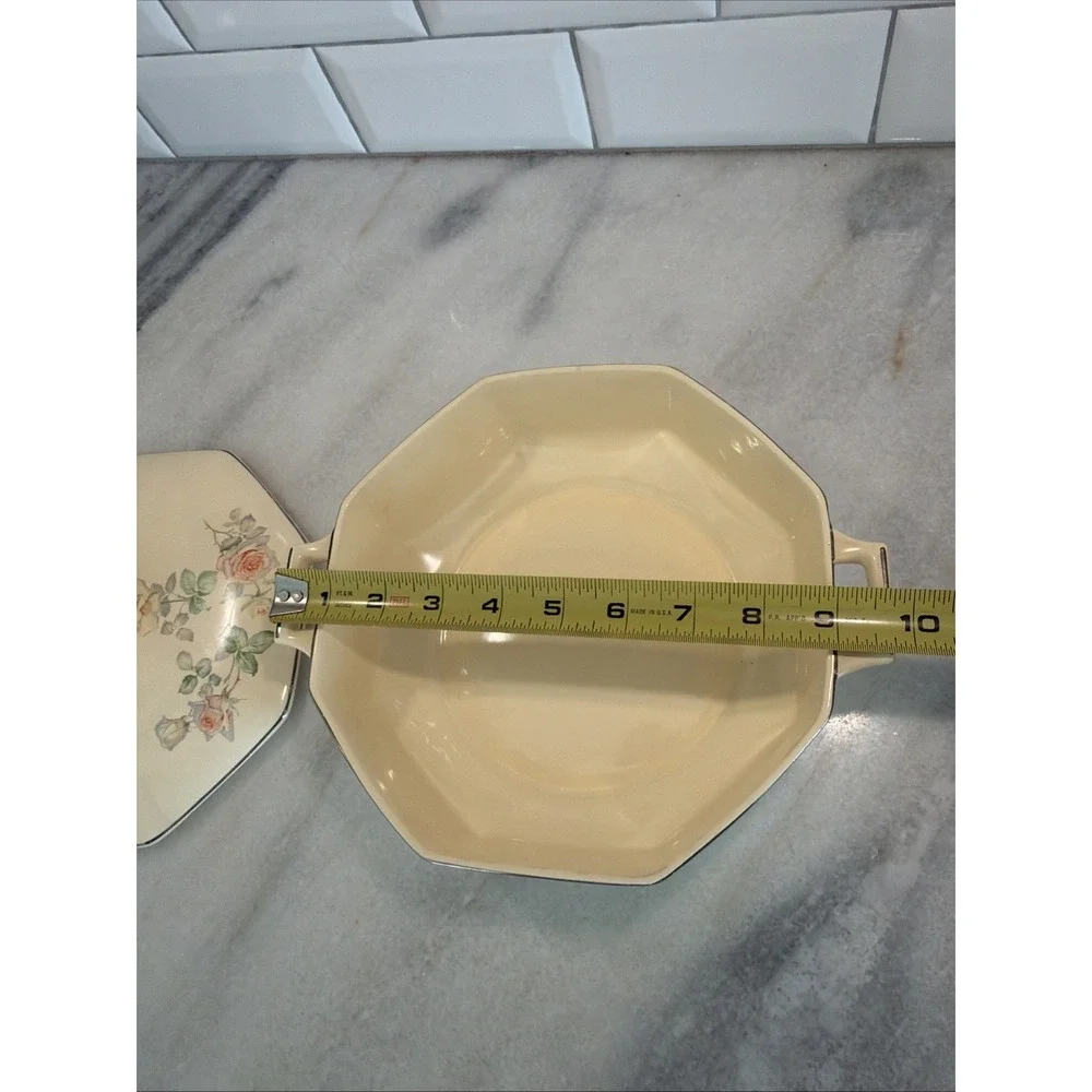 Vintage Homer Laughlin Casserole WV USA HLC Circa 1930's Antique Rose RARE ES009